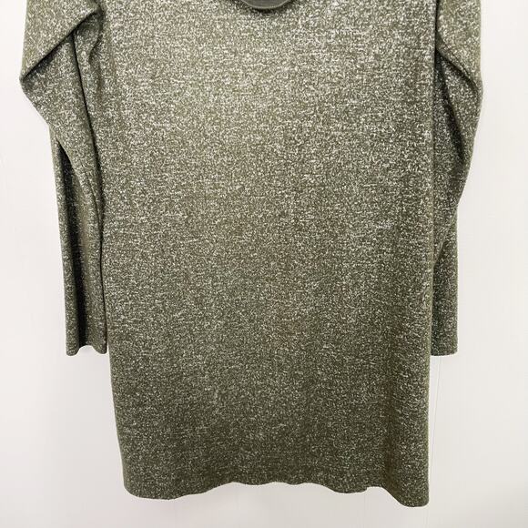 CAbi Solice Olive Green Cowl Neck Dress Medium M #4016 Long Sleeve Sweater Soft - Picture 4 of 10